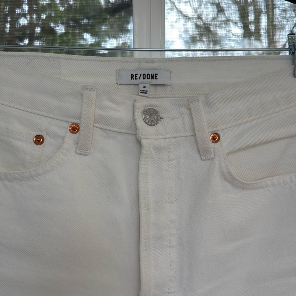 NWT | Re/Done | High Rise Stove Pipe Denim | White | Size 28 - Picture 6 of 9